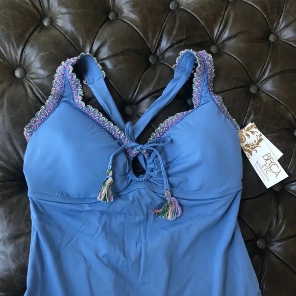New Becca Mardi Gras One piece swimsuit mist crochet plus size bathing suit swim - Picture 3 of 16